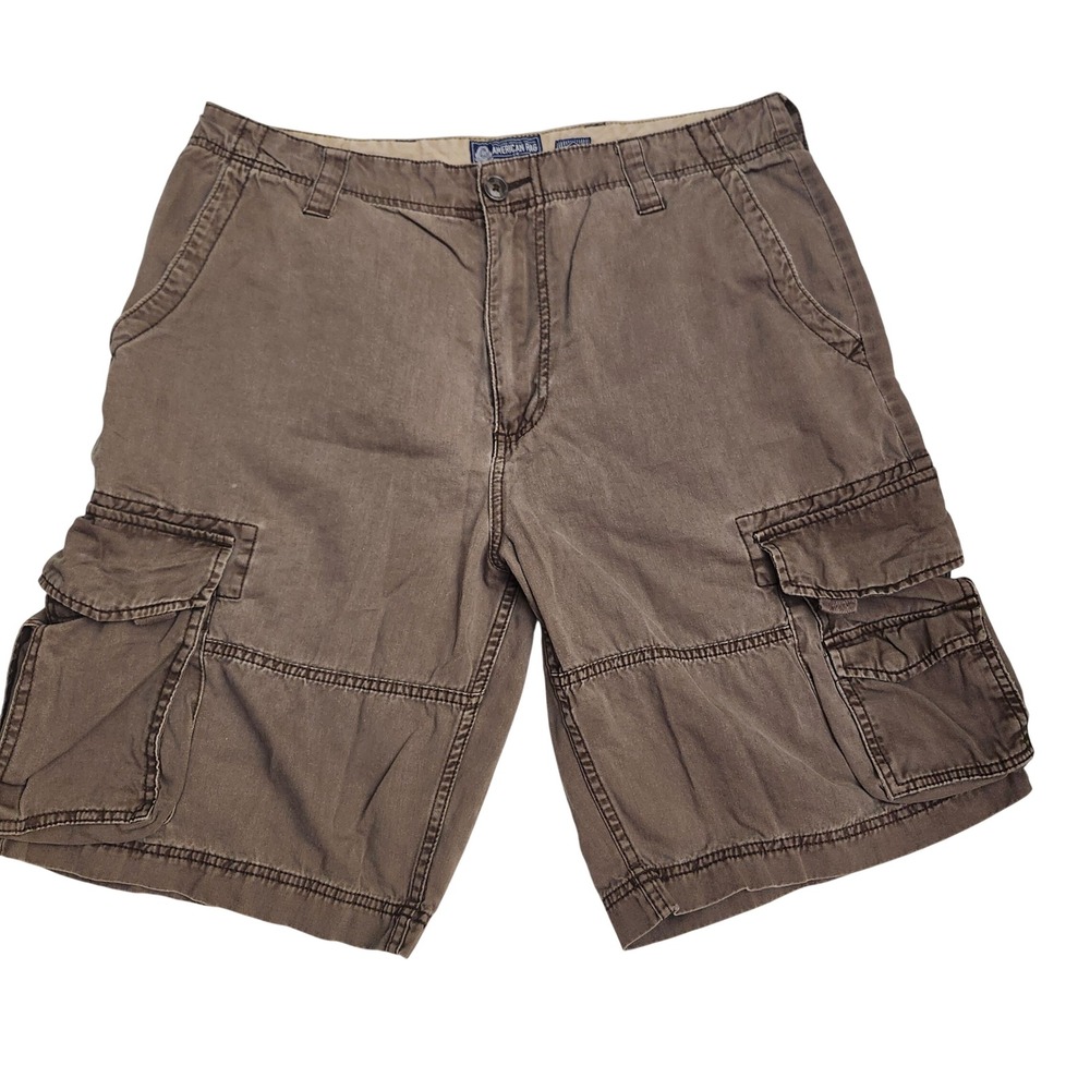 American Rag Mens Brown‎ Cotton Cargo Shorts Size 36 Relaxed Fit Utility Summer